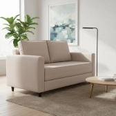 Sofá Cama Casal Morfeo 1.50m com Espuma D28 e Almofadas - Bege