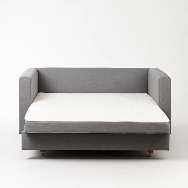 Sofá Cama Casal Morfeo 1.50m com Espuma D28 e Almofadas - Cinza