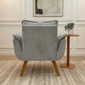 Poltrona Decorativa Opala com Molas e Espuma D28 - Jolie Prata