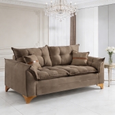 Sofá Living Firenze 2,00m Assento D28 Soft e Molas Espirais - Marrom