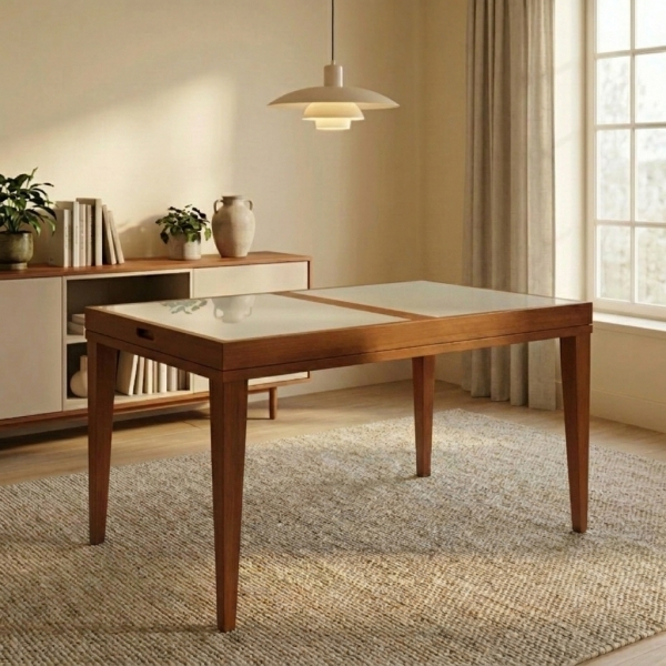 Conjunto Mesa de Jantar Extensível Gênova  com 4 Cadeiras