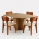 Conjunto Mesa Jantar Bosque 90x90 Nogal 4 Cadeiras