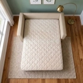 Sofá Cama Casal Morfeo 1.50m com Espuma D28 e Almofadas - Bege