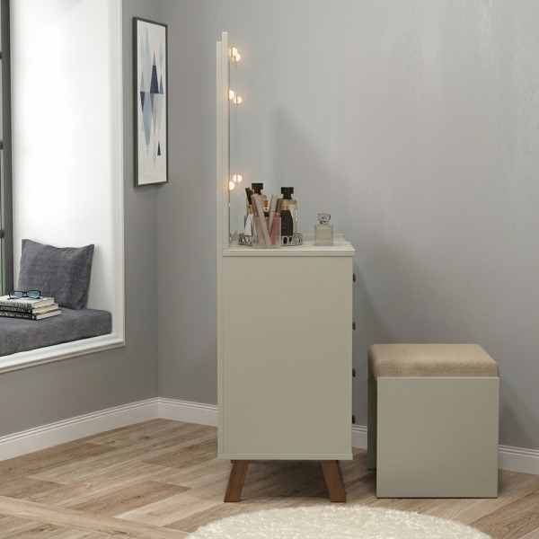 Penteadeira Camarim com LED Melina Off White