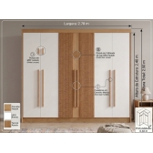 Guarda-Roupa Casal Ripado Columbus 6 Portas 6 Gavetas - Cinamomo/Off White