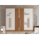Guarda-Roupa Casal Ripado Columbus 6 Portas 6 Gavetas - Cinamomo/Off White