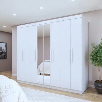 Guarda-Roupa Casal Bravo Easy Slim 8 Portas e 4 Gavetas