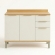Balcão de Cozinha Pandora 1.20m 3 Portas em MDF - Amêndoa/Off White