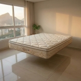 Conjunto Cama Box Baú Queen Firenze 158x198 Palha