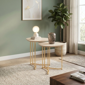 Mesa Lateral Sala Estar Orgânica MDF Lírios