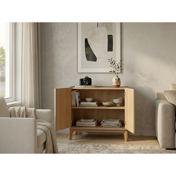 Balcão Buffet 2 Portas Flay - Off White/Cinamomo