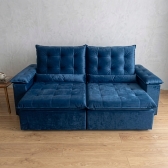 Sofá Retrátil e Reclinável Grécia com Pillow Top - Azul