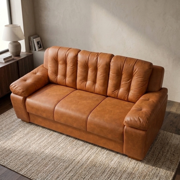 Sofá 3 Lugares Pitsburgo 2.07m Espuma D33 e Molas S - Terracota