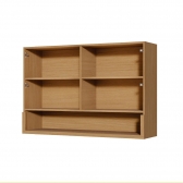Armário Aéreo Simone Mendes 1.20m Duas Portas Ripado MDF - Carvalho/Greige