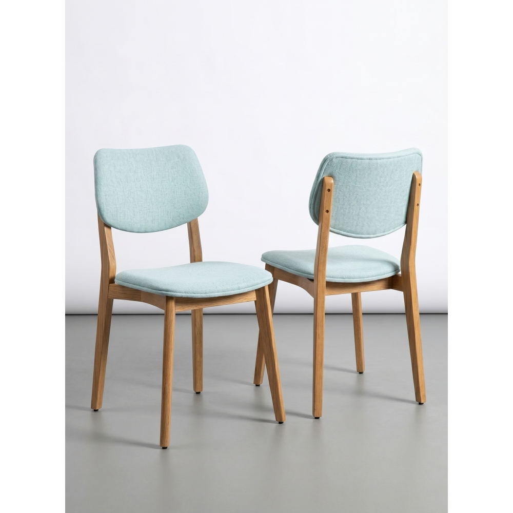 Conjunto com 2 Cadeiras em Madeira Maciça Estofadas Azaleia