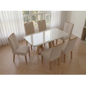 Conjunto Mesa de Jantar Slim 1,80m com 6 Cadeiras Évora