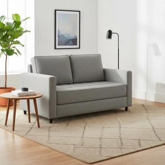 Sofá Cama Casal Morfeo 1.50m com Espuma D28 e Almofadas