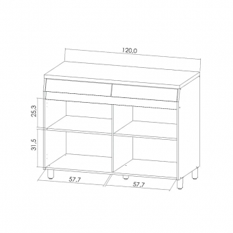 Balcão de Cozinha Simone Mendes 1.20m em 100% MDF