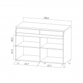 Balcão de Cozinha Simone Mendes 2 Portas 2 Gavetas em MDF 1.20m - Carvalho