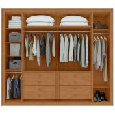 Guarda-Roupa Casal Virtus 6 Portas e 6 Gavetas 100% MDF - Amêndoa/Off White