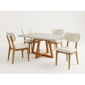 Mesa de Jantar Slim Camélia 4 Cadeiras 100% MDF 130 x 80 cm