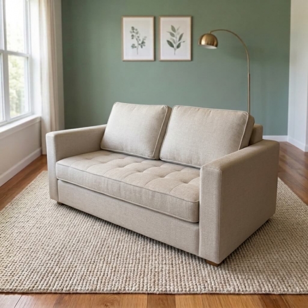 Sofá Cama Casal Morfeo 1.50m com Espuma D28 e Almofadas - Cinza
