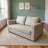 Sofá Cama Casal Morfeo 1.50m com Espuma D28 e Almofadas - Cinza