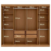 Guarda-Roupa Casal Bravo Easy Slim 8 Portas e 4 Gavetas - Amêndoa