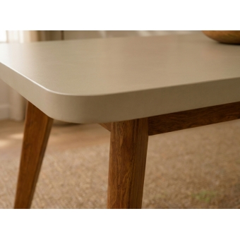 Mesa de Jantar Pérola 6 Lugares 100% MDF com Vidro Temperado