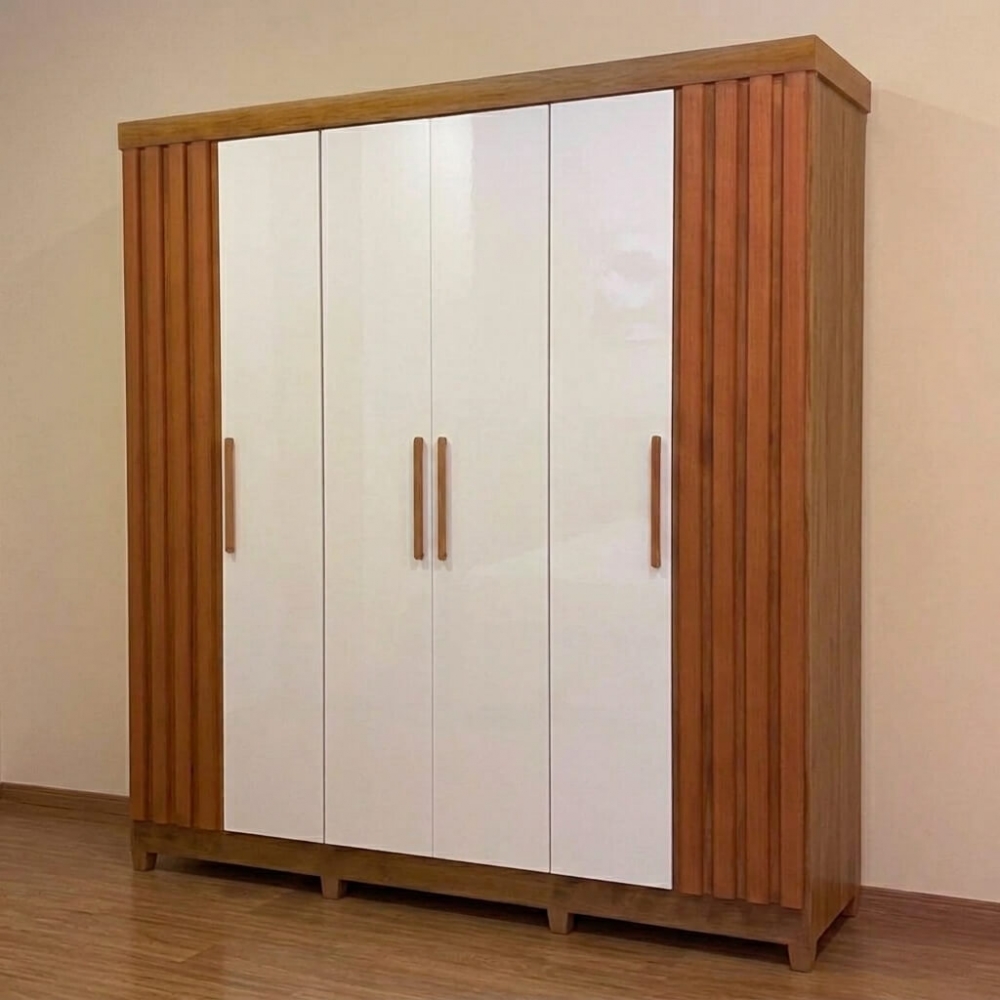 Guarda-Roupa Casal Cabo Frio 6 Portas - Nature/Off White