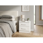 Mesa de Cabeceira Atlanta 2 Gavetas Branco - Branco