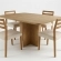Conjunto Mesa Jantar Bosque 90x90 Nogal 4 Cad