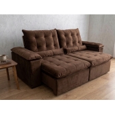 Sofá Retrátil e Reclinável Grécia com Pillow Top - Marrom