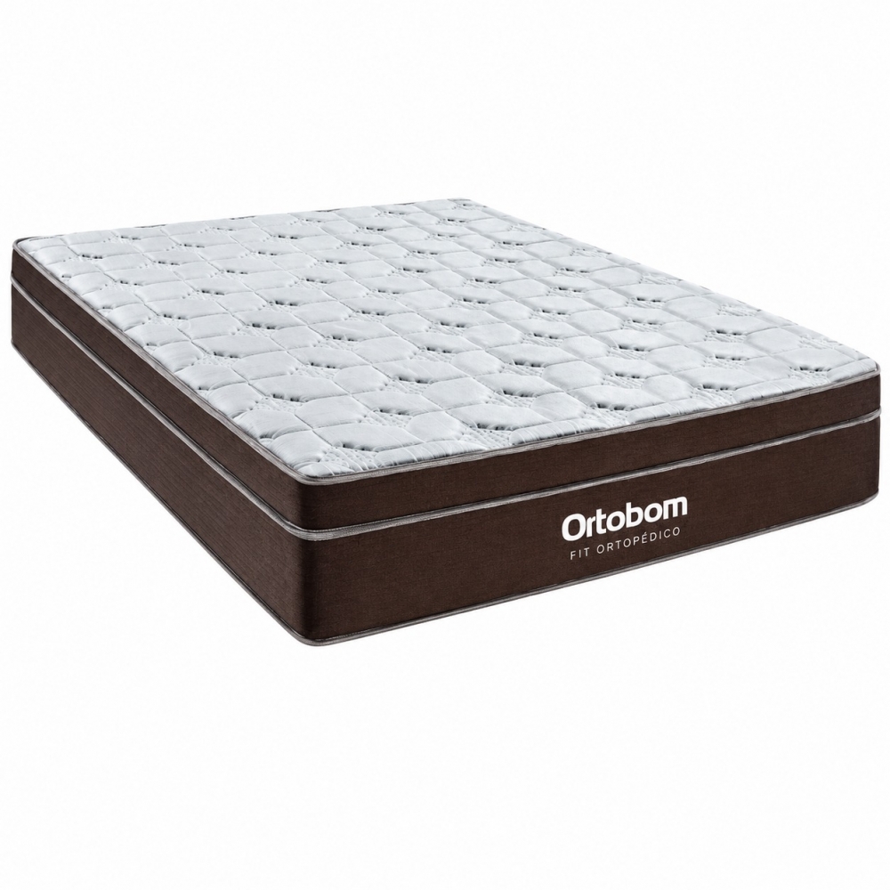 Colchão Queen Fit Ortopédico - Marrom/Branco