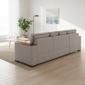 Sofá de Canto Agnes 236x236 cm com Assento D28 Soft - Bege