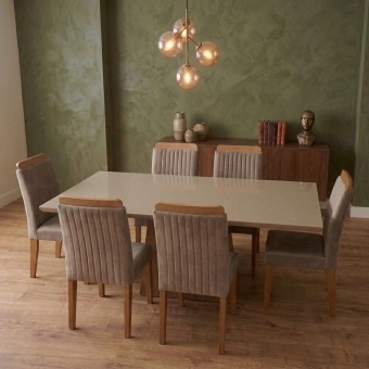 Mesa de jantar com 6 Cadeiras Diamante 100% MDF