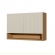 Armário Aéreo Simone Mendes 1.20m Duas Portas Ripado MDF - Carvalho/Greige