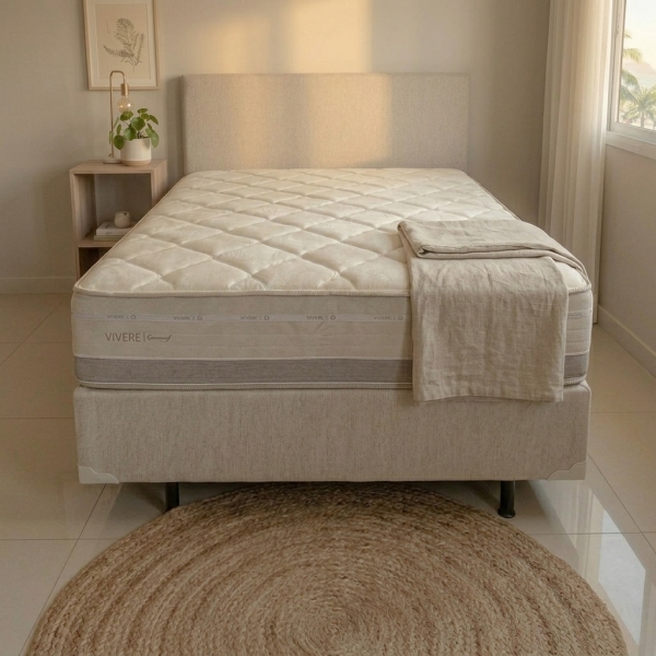 Conjunto Box Casal Vegas Vivere 1,38m Palha