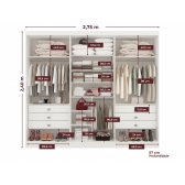 Guarda-Roupa Casal Detroit Plus 6 Portas - Branco