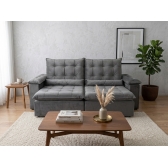 Sofá Retrátil e Reclinável Grécia com Pillow Top - Cinza