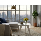 Mesa de Centro Ivy Redonda com Tampo em Espelho - Off White