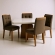 Mesa de Jantar Porto Off White com 4 cadeiras - Linho Marrom