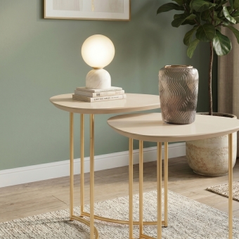 Mesa Lateral Sala Estar Orgânica MDF Lírios