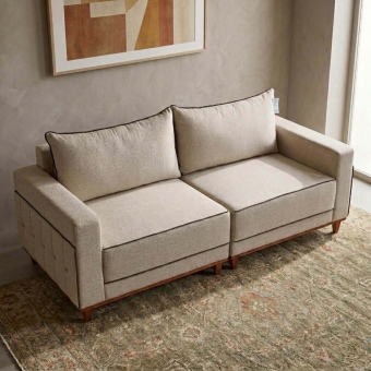 Sofá Living Loren 2.16m 3 Lugares Molas Ensacadas