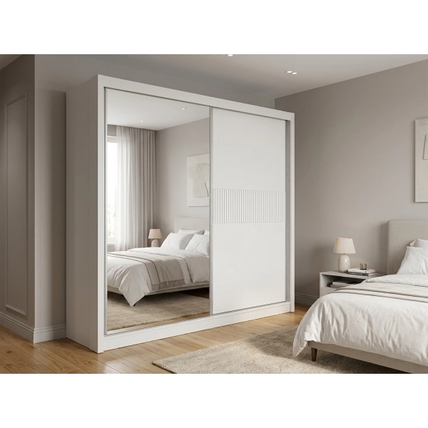 Guarda-Roupa Solteiro Houston 2 Portas de Correr 100% MDF - Branco