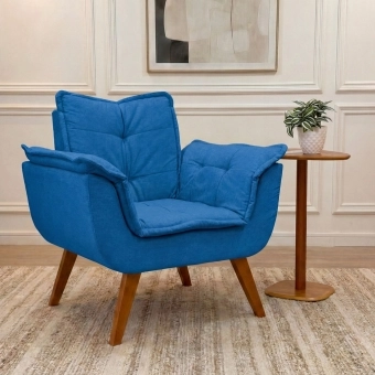 Poltrona Decorativa Opala com Molas e Espuma D28