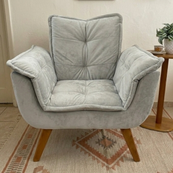 Poltrona Decorativa Opala com Molas e Espuma D28