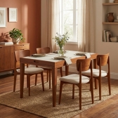 Mesa de Jantar Extensível para até 6 Lugares Genova - Imbuia/Off White