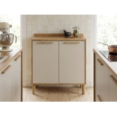 Balcão de Cozinha 2 Portas Vinhedo Amêndoa Off White
