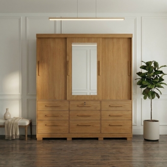 Guarda-Roupa Casal Athenas 3 Portas 9 Gavetas
